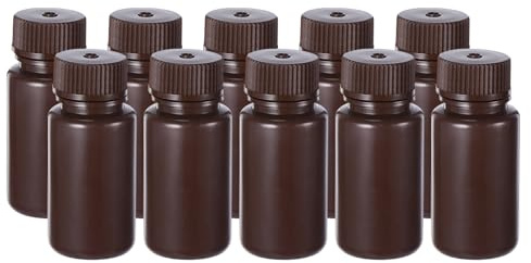 PATIKIL 200 Stück 60ml Kunststoff Flasche, PE Weithalsflasche Rundflaschen