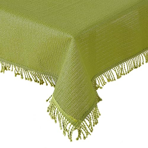 Tischdecke Gartentischdecke Weichschaum Outdoor PVC rechteckig Terrasse Balkon rutschfest wetterfest (Grün, 130 x 220 cm)