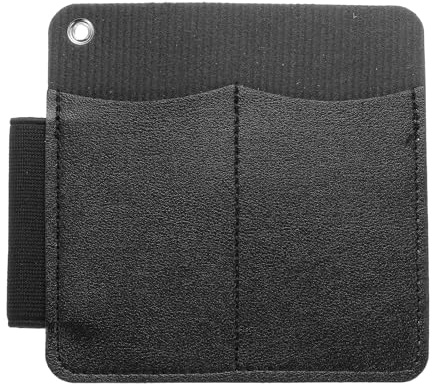 QUARKZMAN Organizzatore Tasca in Pelle 5.1 x 5.3 Supporto Gancio Tasca per Coltello da Tasca con Passante per Penna per Coltello Tasca Torce Penne Chiavi Strumenti Multipli, Nero