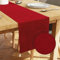 Encasa XO Tischläufer | Geprägtes Samt | Größe 32x150 cm | Farbe Red mit Premium-Polyester - Maschinenwaschbar