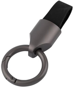 Adunsiaoto Portachiavi per Auto, Portaschiavi Auto in Vera Pelle, Portaschiavi Universale Automotive Retro Leather Metal, Portachiavi Universale Con Anello Anti Perdita per Uomini E Donne(Nero)
