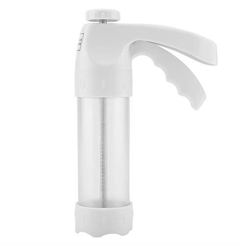 Cookie Press Gun, Cookie Stainless Steel Food Grade Plastic Cookie Press with 12 Different Flower Pieces and 6 Different Cream Nozzles for Finger Biscuit, Macaron, Cake