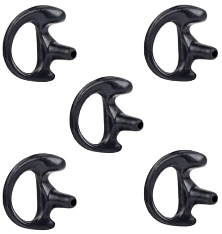 HYSHIKRA Ersatz-Ohrstöpsel für Walkie-Talkie-Spulenrohr-Audio-Kits, 5 für Links oder rechts, schwarz, Einzelohrpassstück für das Linke und rechte Ohr (Black, Large Left)