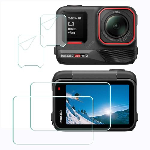 ULBTER Displayschutz Schutzfolie für Insta360 Ace Pro 2 Kamera Displayschutzfolie for Insta 360 Ace Pro II 9H Härte Gehärtetes Glas [4 Stück]
