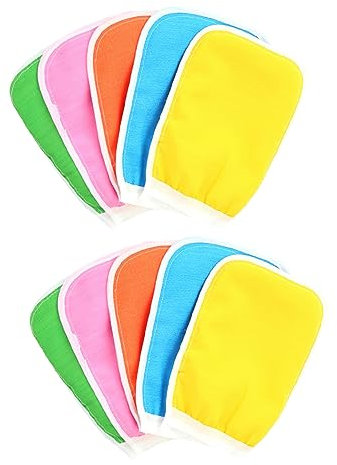 BELLIFFY 10pcs Bathing Glove Exfoliating Mitts Body Shower Exfoliator Bath Mitts Shower Cleaning Glove for Family Random Color