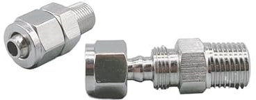TNGNMGVSJ 1PC Fast Twist Lock nut 4mm-16mm OD Tube Stainless Steel SS 304 Pipe Fittings Connector 1/8 1/4 3/8 1/2 BSPT Male Thread(Tube OD8 x ID6,1/2)