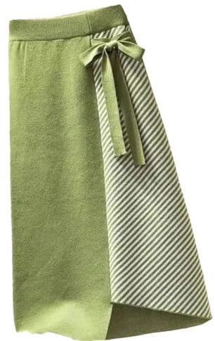 Damen Strickset, einfarbig, locker, dünner Rock, zweiteilig, knöchellang, elastische Taille, Rock 3, XL
