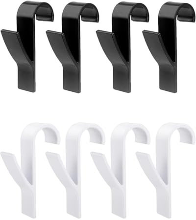 CULEB Lot de 8 Crochets Pour Radiateurs Ronds,Crochet Serviette Salle De Bain,Crochet Radiateur Seche Serviette, pour Tous les Radiateurs Standard,Amovibles(Blanc,Noir)