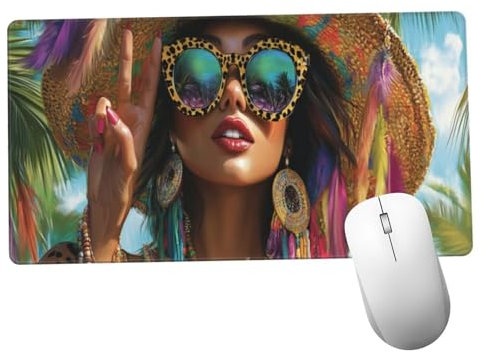 Mujer Alfombrilla Ratón 1400x600x3mm Alfombrilla Raton XXL con Base de Goma Antideslizante, Accesorios Gaming Planta, Ordenador Gamer Regalos, Mouse Pad Gaming Mejora La Precisión Y La Velocida Y1258