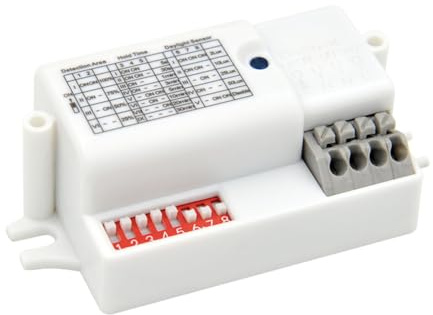 Merrytek MC090SE Microwave Motion Sensor 220-240V AC - On/Off Switch for LED Lamps, Ceiling Lights, Interior Lighting, Radar Motion Sensor with High Sensitivity, Automatic Light Control