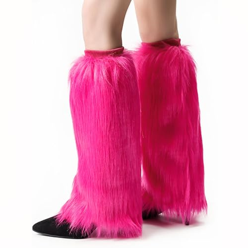 Velorique Pelz-Beinstulpen Kunstfell Flauschige Beinstulpen Fuzzy Over Boot Kostüm für Frauen Mädchen Winter Lange Stiefel Ärmel