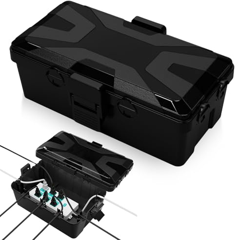Wasserdichte Kabelbox Outdoor Ip54 – Schutzbox Kabel Aussen Wasserdicht Für Steckdosen, Verlängerungskabel & Elektrowerkzeug (23x12x10cm) | Robuste Pp-Aussensteckdose | Garten, Garage, Baustelle