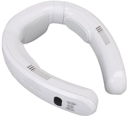 Sxhlseller Ventilador de Cuello Portátil con Modos de Calefacción y enfriamiento: Ventilador Personal de Semiconductores Portátiles de 3 Velocidades con Batería de 10000 MAh para Uso Al Aire (WHITE)