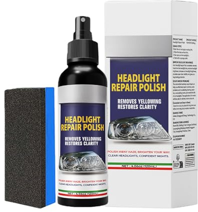 qixeuoa Set di restauro per fari anteriori – 120 ml con – detergente per fari e restauro – per fuoristrada, moto, camion, casa, garage e veicoli