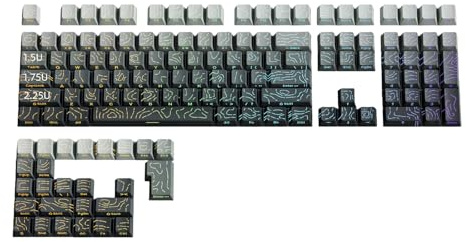 KAHDGSS Capuchons De Touches Imprimés sur Le Côté 97 Touches Lignes De pour Claviers Mécaniques Impression par Sublimation Thermique