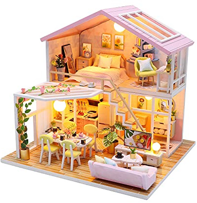 Casa Miniatura Adultos Book Nook 3D Madera Tiny Cozy House
