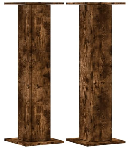 Generico Supporti per Piante 2 pz Rovere Fumo 30x30x95 cm in Truciolato,Casa e Giardino,Prato e Giardino,Giardinaggio,Supporti per Piante,Marrone,18.1 kg,3307877