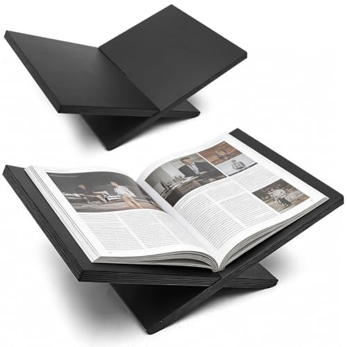 Buchständer Holz, Buchhalter Kreuzrahmen Offene Bücherständer zum Ausstellen und Lesen, Displayständer Braun Leseständer Buchaufsteller für Koran, Bibel, Kunst, Kochbuch, Lehrbücher & Zeitschriften