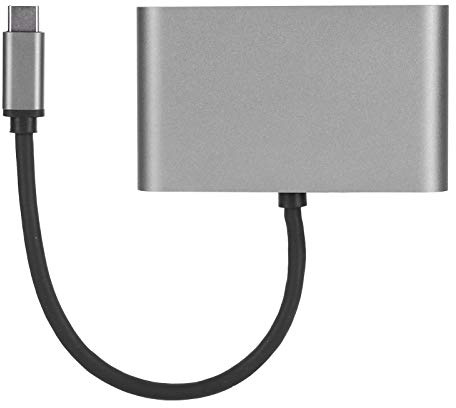 EIMSOAH Docking Station Multifunzione 5 in 1 con Interfacce + 4K per Estensione Notebook e Display Multischermo, Adattatore Hub in Lega di Alluminio per Uso in Ufficio Domestico