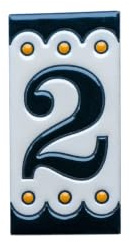 Desora Black Ceramic House Number Tile Plaque & Frame – 5.5cm x 11cm (2.17 x 4.33) 2