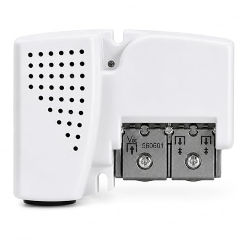 CABLEPELADO - Amplificador de Vivienda 2 Salidas VHF UHF FI | Filtro LTE700 Ready Antiactivo 4G 5G | Repetidor de Señal TDT y Satélite para TV | Conectores Blindados de Zamak | Blanco