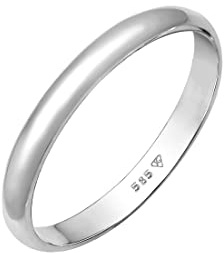 Elli Ring Damen Verlobung Schlicht 585 Weißgold