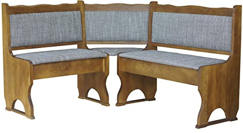 k koma Polster Eckbank Kiefer Holz, Eiche Farbe mit Polsterung MASSIVHOLZ - NEU BEIGE (140 x 140)