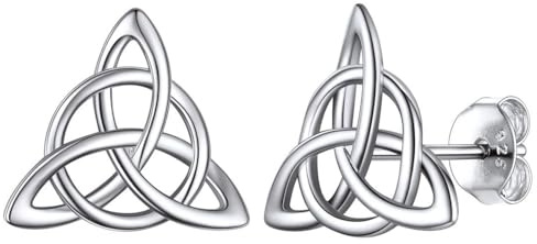 ChicSilver Boucles d'oreilles Femme Argent-Puces d'Oreilles Triangle celtique-Clous d'Oreilles Enfant Fille, Bijoux Hypoallergénique Fantaisie pour Femmes,Enfants Filles,Cadeau Anniversaire
