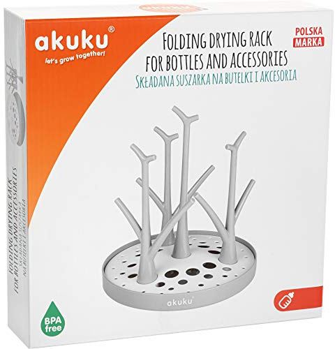 AKUKU Trockenständer Babyflaschen Flaschenbaum Grau | Abtropfgestell Babyflaschen Trockenständer Flaschen | Flaschentrockner Flaschenständer Babyflaschen | Baby Flaschenhalter Babyflaschen