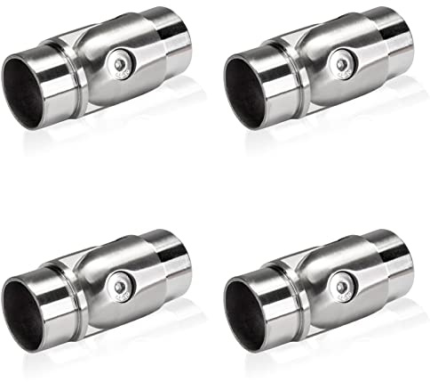 PRIOstahl Gelenkverbinder stellbar Verbinder mit Gelenk 90° Rohrsteckwinkel Rohrverbinder Verbindungsstück x 4 Stück Ø 33,7 mm für Rundrohr Handlauf Geländer Rohr Rostfrei aus Edelstahl V2A