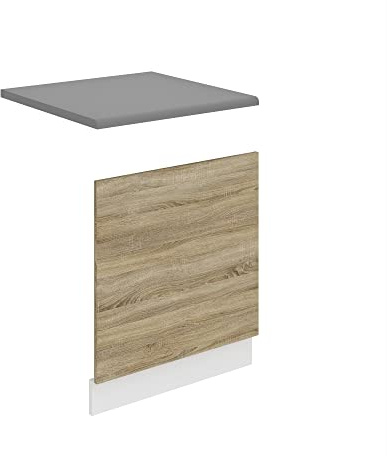 Belini Frontale Lavastoviglie PO. Frontale Lavastoviglie Larghezza 60 cm Pannello Frontale per Lavastoviglie Senza Maniglia Rovere Sonoma
