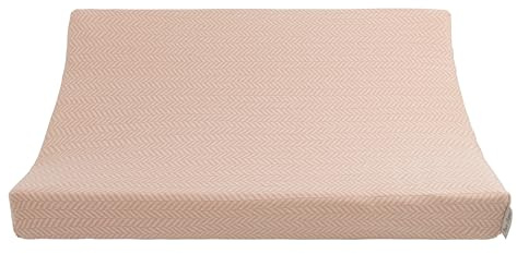 Baby's Only - Baby Wickelauflagenbezug - Bezug für Wickelauflage Dawn - Bezug aus Baumwolle mit Fischgrätenmuster - Bezug für Wickelunterlage - 45x70 - Blush/Ecru