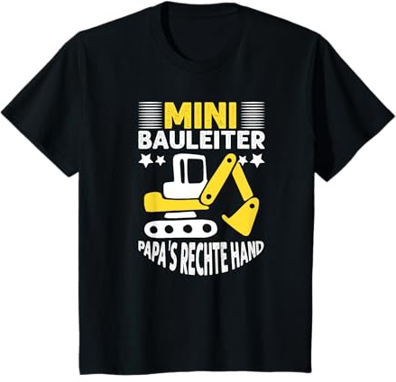 Mini Bauleiter Papas Rechte Hand Baustelle Jungen Kinder T-Shirt