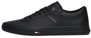 Tommy Hilfiger Uomo Sneakers Low in Pelle, Nero (Black), 40