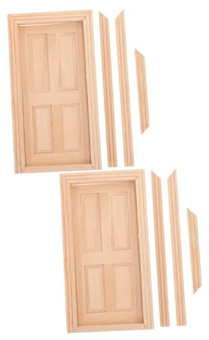 ifundom 2stücke Doll House Door Modell Miniatur Holztür Für Puppenhaus Dekoratives Zubehör Für Schlafzimmer Und Küche Hochwertige Verarbeitung Und Realistisches Design