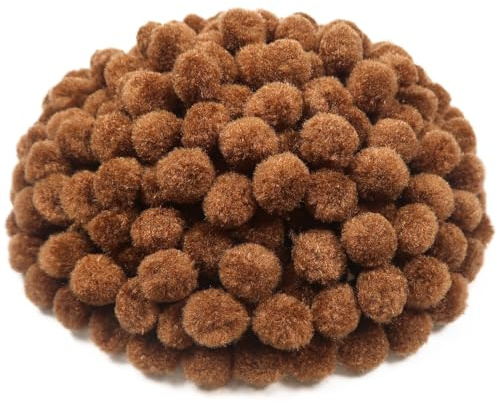 TOAOB 300 Piezas Pompones Pompones Aproximadamente 2 cm de Marrón claro de Color Bolas de Fieltro Para Manualidades Creativas y Decoraciones Bricolaje