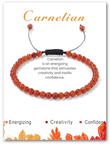 LOCCY Echtes Naturstein Armband Damen, 4mm Verstellbare Natursteinarmband Perlenarmband Yoga Armband für Fraun Mädchen für Muttertag Geburtstag Valentinstag Weihnachten Geschenke