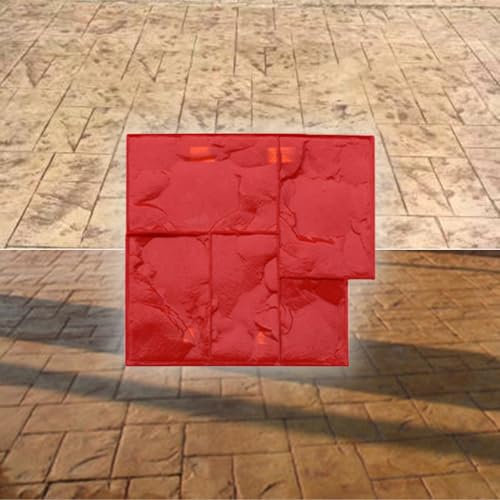 Stampi per Cemento Effetto Pietra Tappetini per Stampaggio in Cemento per Pavimenti Esterni, Finiture con Motivo Stampato a Fiori in Pietra per Marciapiedi, Stampi per Stampaggio in Cemento con Motivo