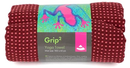 Bodhi Grip² Yoga Handtuch | Yogatuch mit Anti-Rutsch-Noppen | Rutschfestes Mikrofasertuch | Hot Yoga Towel | Antibakterielles Trainingshandtuch | Yogamattenauflage