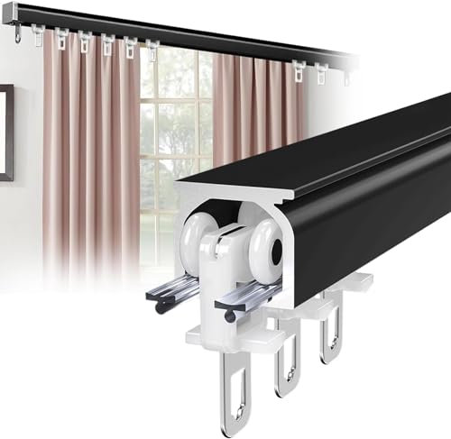 Bastoni per tende divisorio in lega di alluminio 90 cm 120 cm 200 cm 340 cm binario singolo scorrevole silenzioso binario per tende a soffitto/parete sistema di binario per tende da esterno