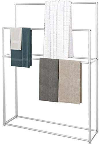 Towel Holder Metal Freestanding Towel Rack with 4 Bars for Bathroom Stylish Bathroom Accessories and Clothes Butler Guest Towel Rack Stand, 75x20x110cm