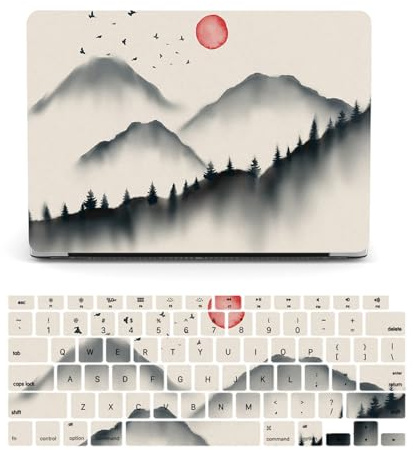 HLAAJJX Funda Compatible con Macbook Pro 13 Pulgadas 2020 2019 2018 2017 2016 A1706 A1708 A1989 A2159 A2251 A2289 A2338 M1,Carcasa Delgada Cubierta Protectora & Cubierta para Teclado - Montaña