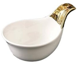 Gravy Boat with Lid Mini Ceramic Creamer Pitcher Gravy Sauce Boat Porcelain Serving Syrup Pitcher Milk Coffee Cream Pitcher Dispenser with Golden Handle Thanksgiving Gravy Boat(90ml)