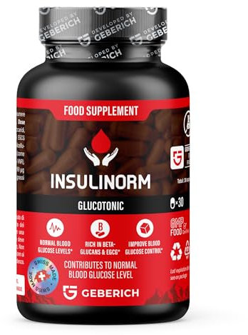 Insulinorm – Integratore per Glicemia – 30 Capsule – Mantenimiento Livelli Normali di Glucosio Sangue – con Berberina, Shiitake, Tè Verde, Vitamine e Minerali