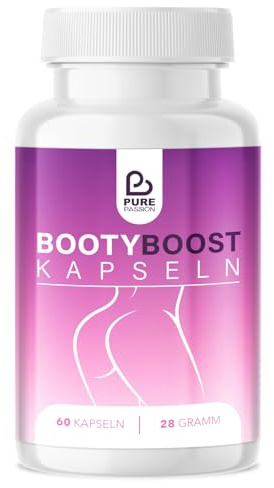 Pure Passion® BootyBoost – Unterstützung für natürliche Körperkonturen | 60 Kapseln mit Vitex Agnus Castus - Nahrungsergänzungsmittel für Frauen – Ohne künstliche Zusatzstoffe