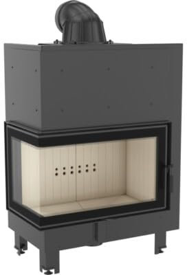 Insert de cheminée en acier MBO gauche 15 kW Ø 200 avec ressort de porte