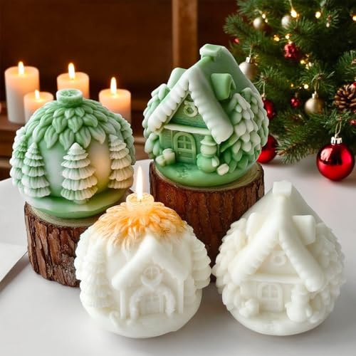 Molde de Silicona de Navidad,Molde Velas Silicona,Moldes para Hacer Velas de Navidad,para Hacer Velas, JabóN Hecho A Mano, Velas Perfumadas,