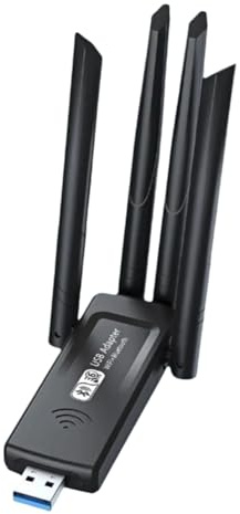 Uxsjakjsd Tarjeta de Red WiFi de 1300 Mbps, 2,4 G/5 GHz, WiFi6, Bluetooth 5.4, Dongle AX1300 USB de 4 Antenas, Receptor Inalámbrico para PC y Portátil.