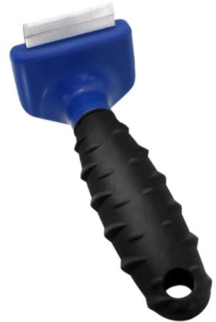 UTHCLO Cepillo para Pelo de Mascotas y Peine Quitapelos para Perros, Cepillo de Aseo Ergonómico de Tpr y Metal, Tamaño Mediano, para Cuidado y Deslanado de Perros y Cachorros