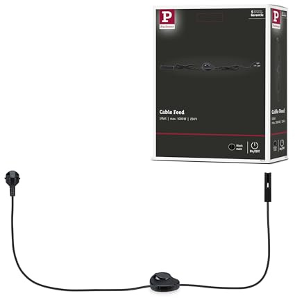 Paulmann 95660 URail Einspeisung Kabel mit Schalter 2m max. 1000W Schwarz matt Schienensystem